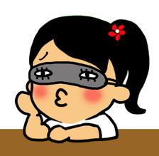 小女孩gif噘嘴gif可爱gif戴眼罩gif