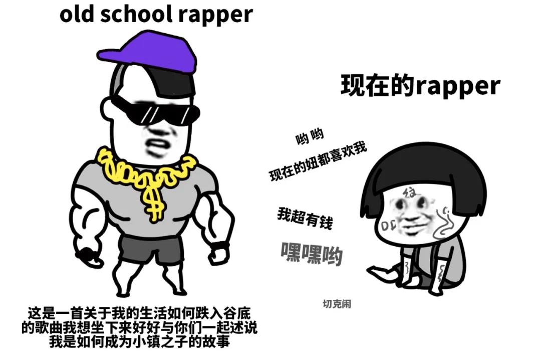 暴漫熊猫头现在的rapper对比搞怪逗gif动图