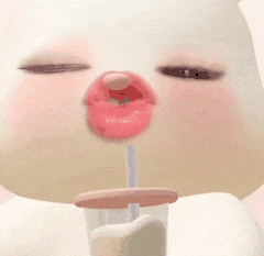 可爱 搞怪 抽象 喝奶茶