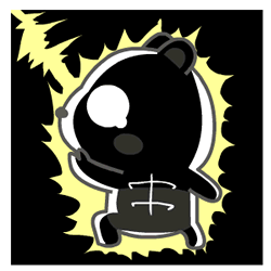 卡通闪电熊猫闪烁gif动图