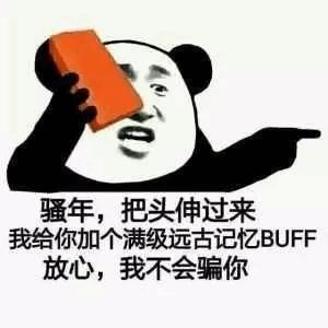 骚年 把头伸过来 满级远古记忆 buff 放心 我不会骗你 斗图 搞笑 猥琐