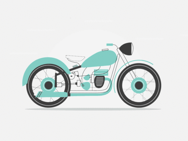 摩托车情侣卡通动态图片