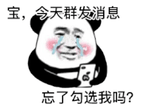 暴漫 熊猫头 宝今天群发消息 忘了勾选我吗 搞怪 逗