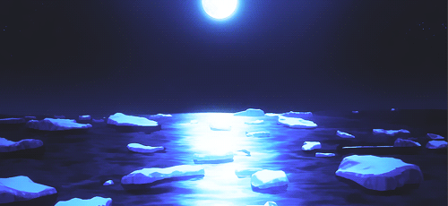 唯美意境风景明月大海gif动图