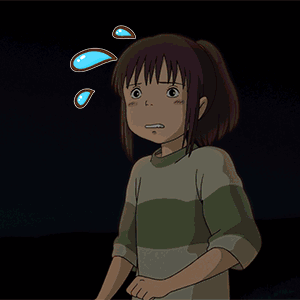 动漫 千与千寻 文字表情包 害怕到变形