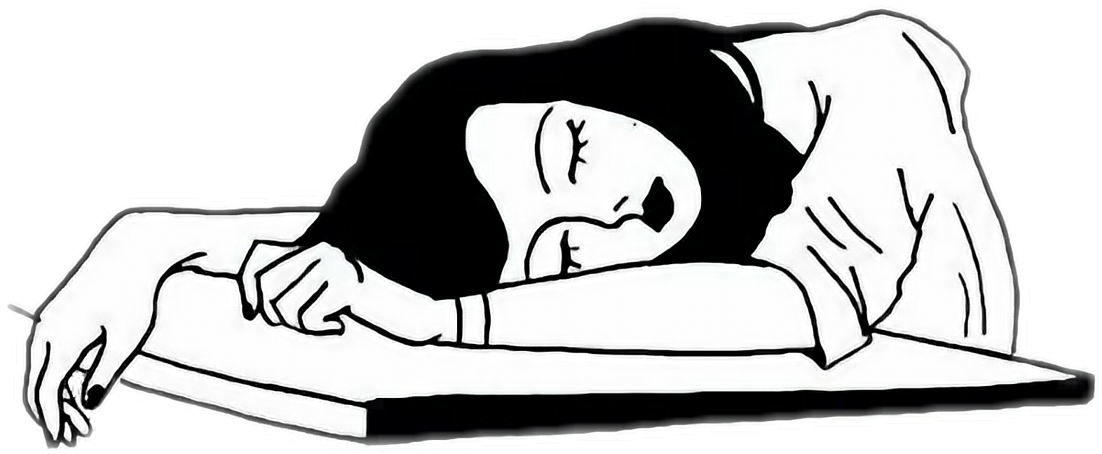 贴纸 女人 睡觉 卡通