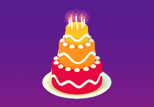 三维3d生日蛋糕生日快乐转动美食gif动图