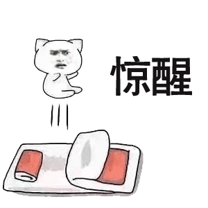 惊醒猫咪床铺跳起来gif动图