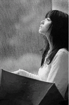 孤独伤感淋雨女孩图片图片