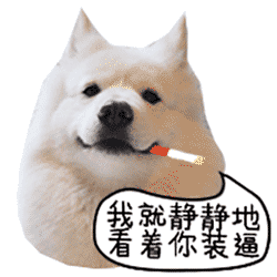 一只狗抽烟的动态图图片