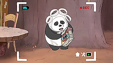 卡通小熊猫录影砸倒gif动图_动态图_表情包下载_soogif