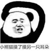 暴漫 熊猫头 小熊猫摸了摸另一只耳朵 好奇 搞怪 逗