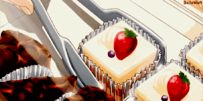 卡通动漫美食草莓蛋糕诱惑gif动图