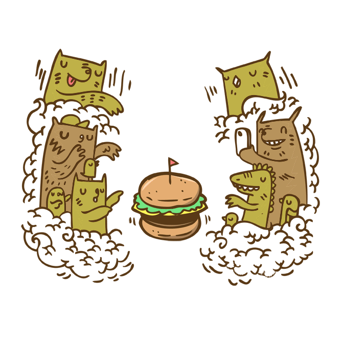 汉堡套餐表情包图片