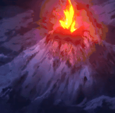 火山喷发动画片图片