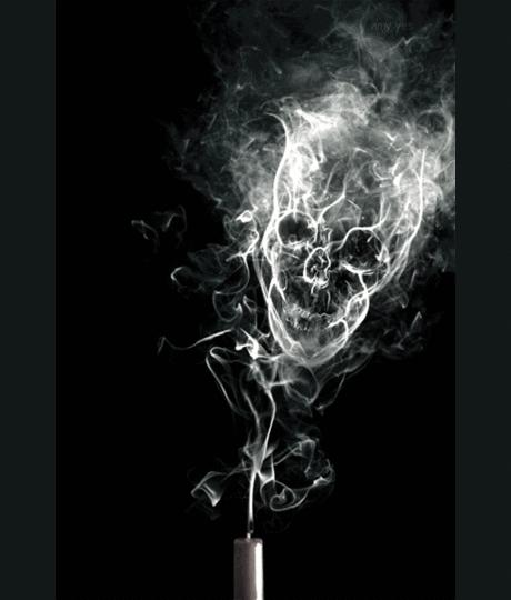 骷髅吸烟图片手机壁纸图片