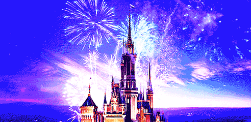 迪士尼城堡烟花动态图图片