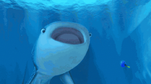 鲨鱼张大嘴海底蓝色gif动图