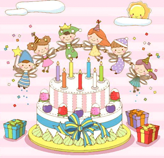 生日蛋糕卡通动态图图片