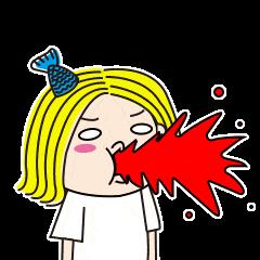 吐血gif卡通gif可爱gif黄头发gif