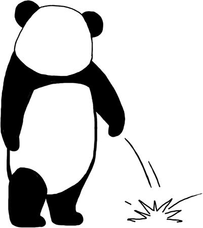 熊猫头 黑白 摔东西 站立