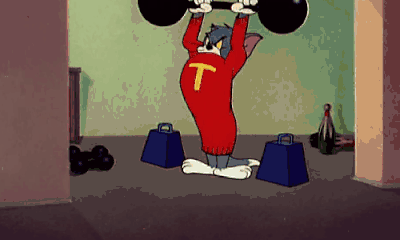 tom&and&jerry tom 举重 猫 猫和老鼠 锻炼