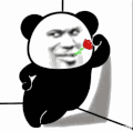 暴漫 熊猫头 鲜花 搞笑 逗