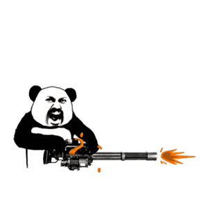 熊猫头拿枪图片