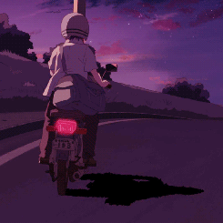 摩托车情侣卡通动态图片