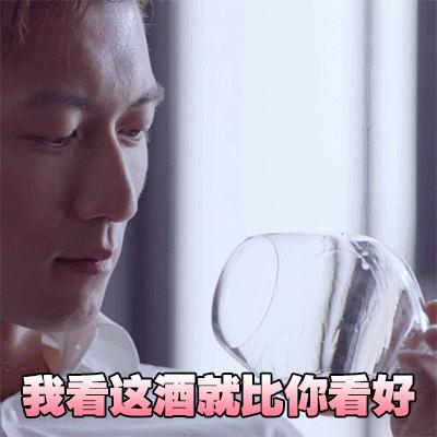 我看这酒就比你好看谢霆锋帅气酒杯gif动图